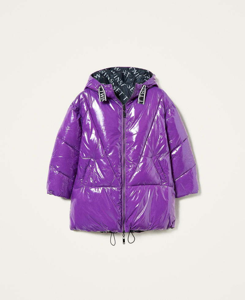 Reversible long puffer jacket Wood Violet Girl 212GJ2241-0S