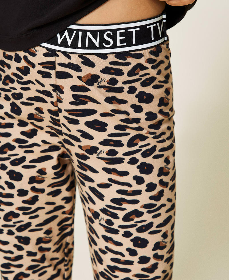 Shirt mit Print und Animal-Leggings Zweifarbig Nero / Tierfellprint M&auml;dchen 212GJ2252-06
