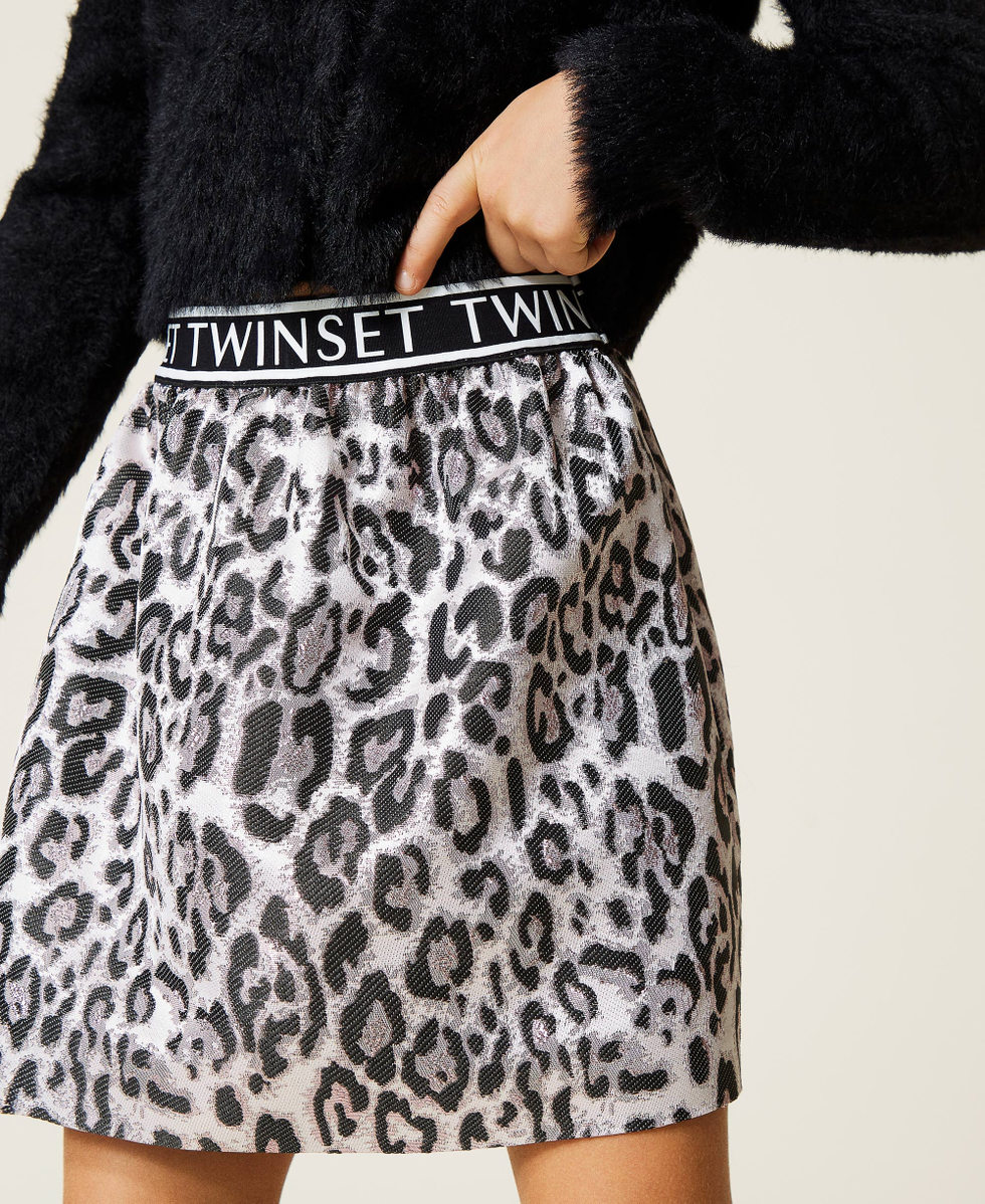 Animal print jacquard skirt shop