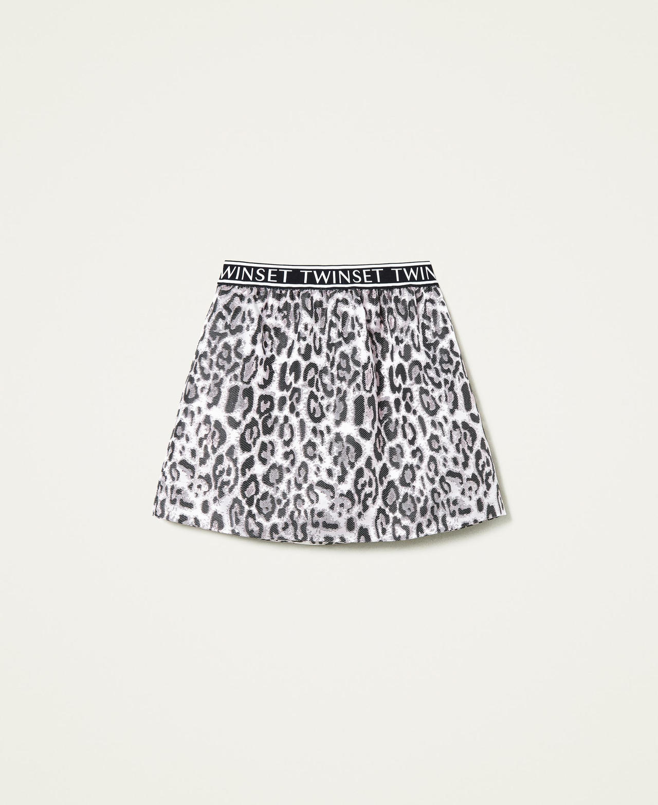 Animal print jacquard skirt Carmine Rose Leopard Spot Jacquard Girl 212GJ2260-0S