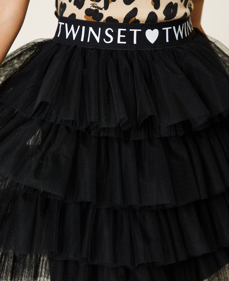 Layered tulle skirt Girl, Black | TWINSET Milano