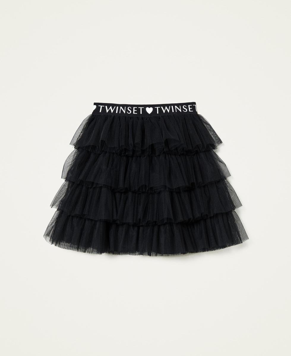 Layered tulle skirt Girl Black TWINSET Milano