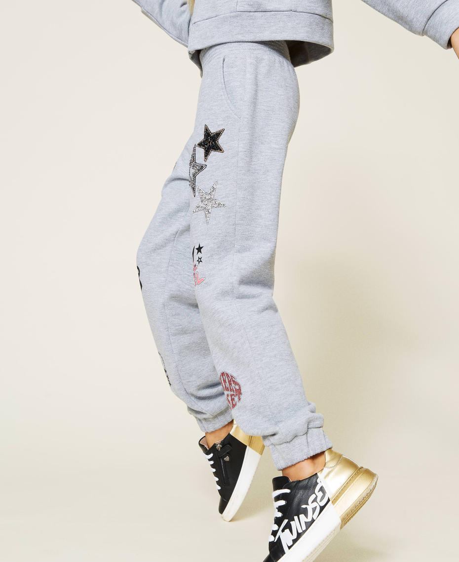 Embroidered sweatpants Light Gray M&eacute;lange Girl 212GJ2294-03