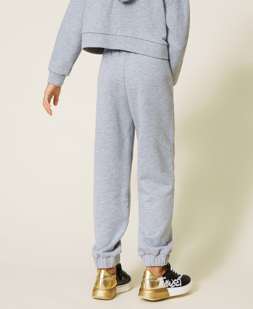 Embroidered sweatpants Girl Grey TWINSET Milano
