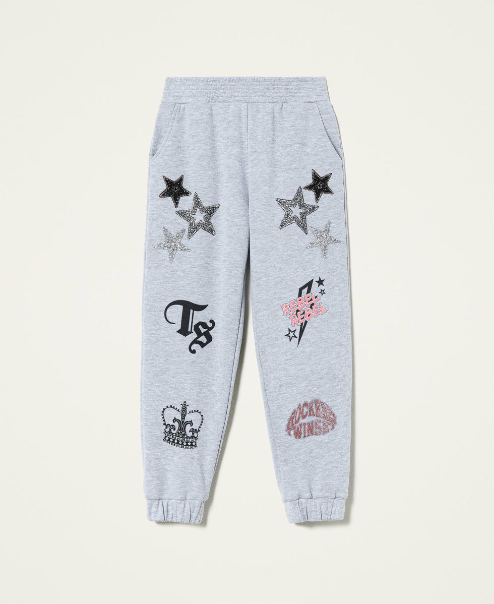 Embroidered sweatpants Light Gray M&eacute;lange Girl 212GJ2294-0S