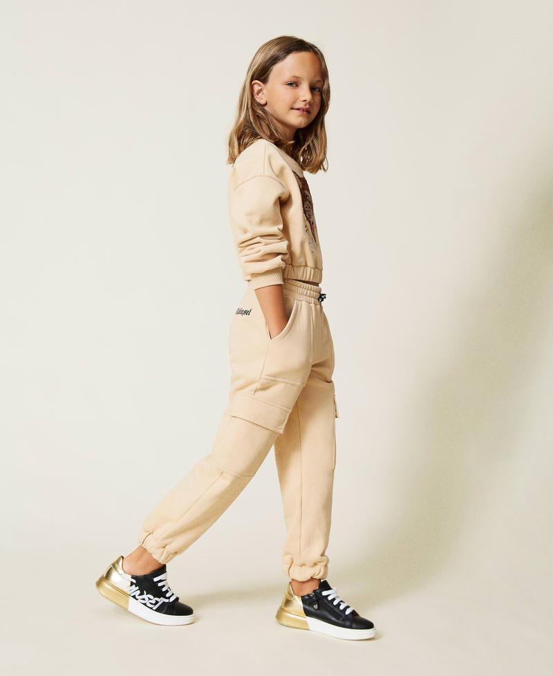 Joggers with pockets "Marzipan" Beige Girl 212GJ230C-01