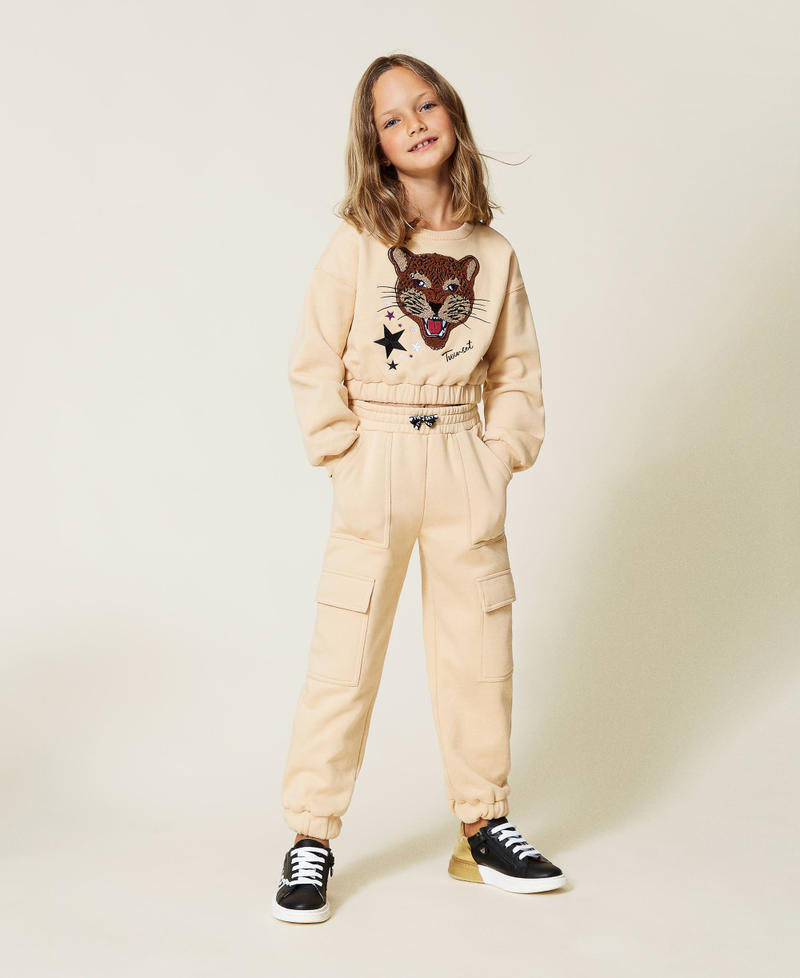 Joggers with pockets "Marzipan" Beige Girl 212GJ230C-02