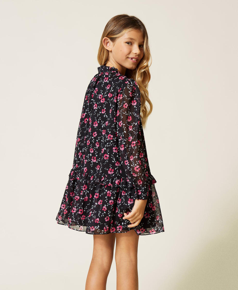 Floral georgette dress Floral All Over Print Girl 212GJ236A-03