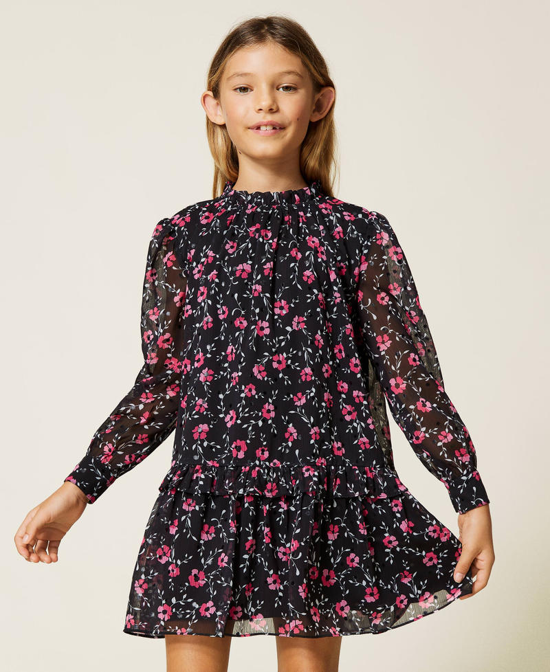 Floral georgette dress Floral All Over Print Girl 212GJ236A-04