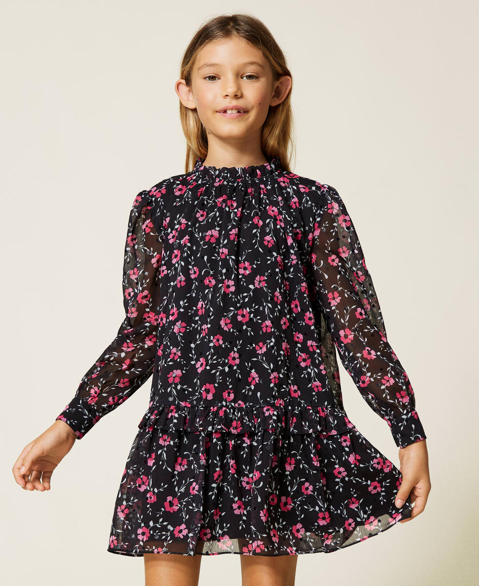 Floral georgette dress Floral All Over Print Girl 212GJ236A-04