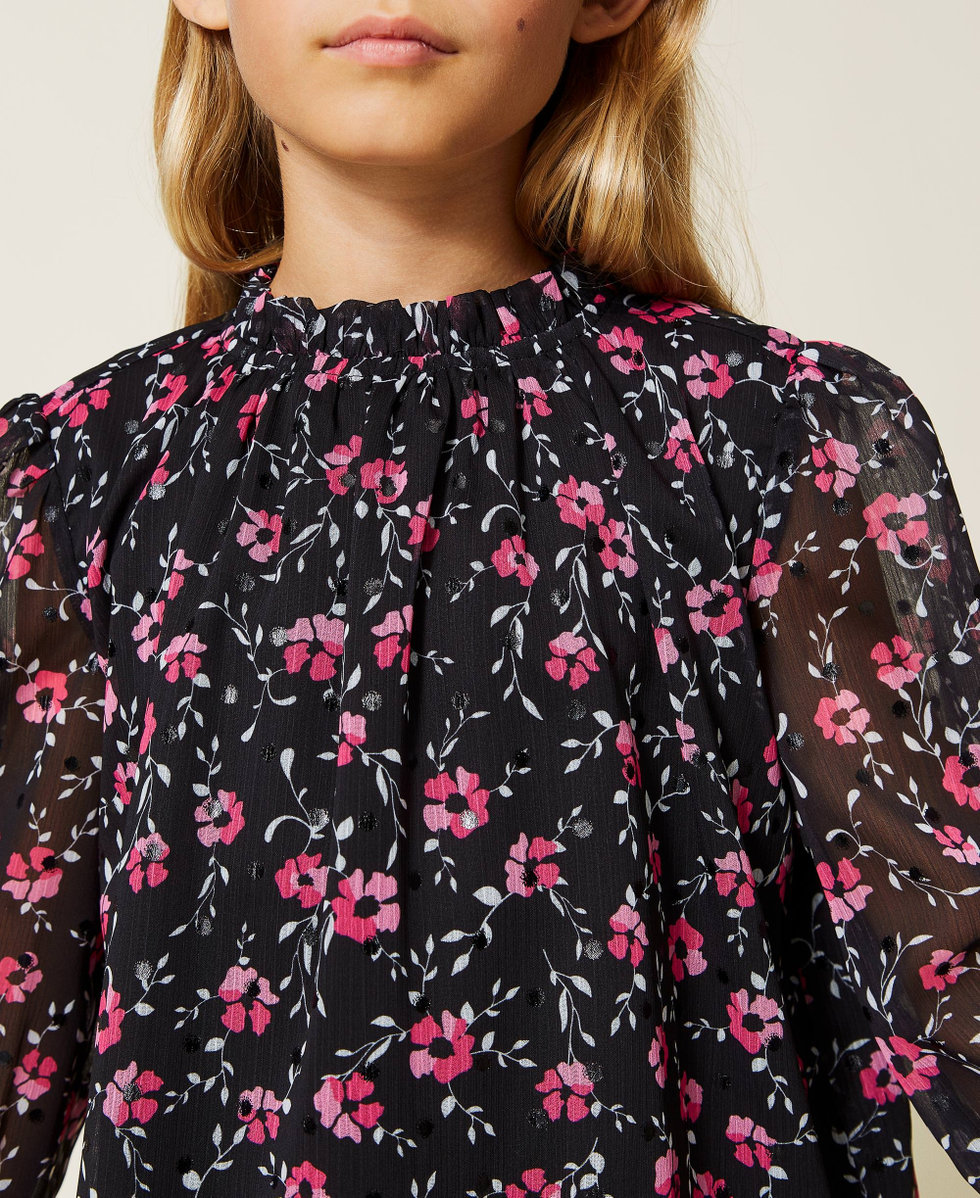 Floral georgette dress Girl Patterned TWINSET Milano
