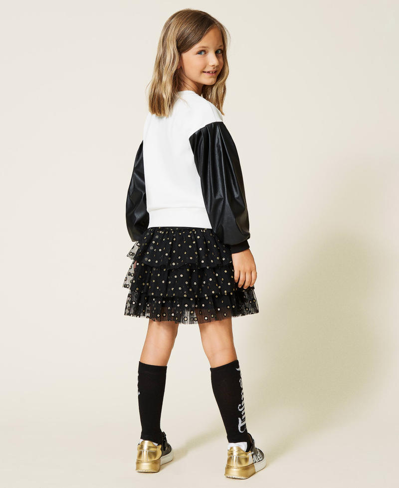 Jupe volant&eacute;e en tulle Noir Fille 212GJ2402-03