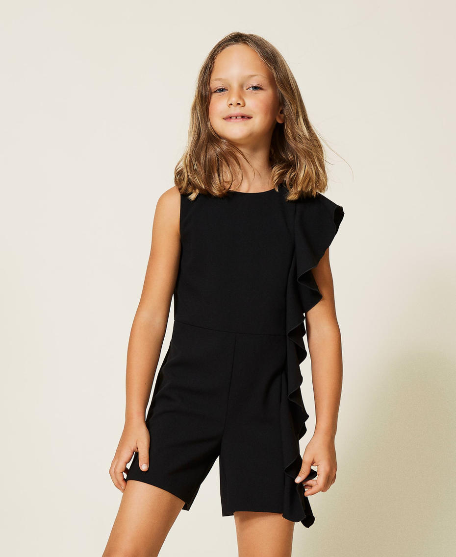 Jumpsuit with asymmetric flounce Black Girl 212GJ2430-01