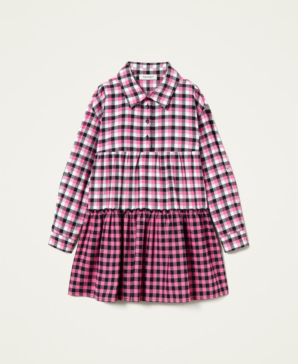 Flannel dress Carmine Rose Check Mix Girl 212GJ2456-0S