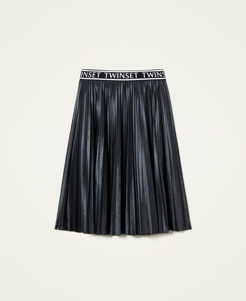 Jupe mi-longue pliss&eacute;e Noir Fille 212GJ248B-0S