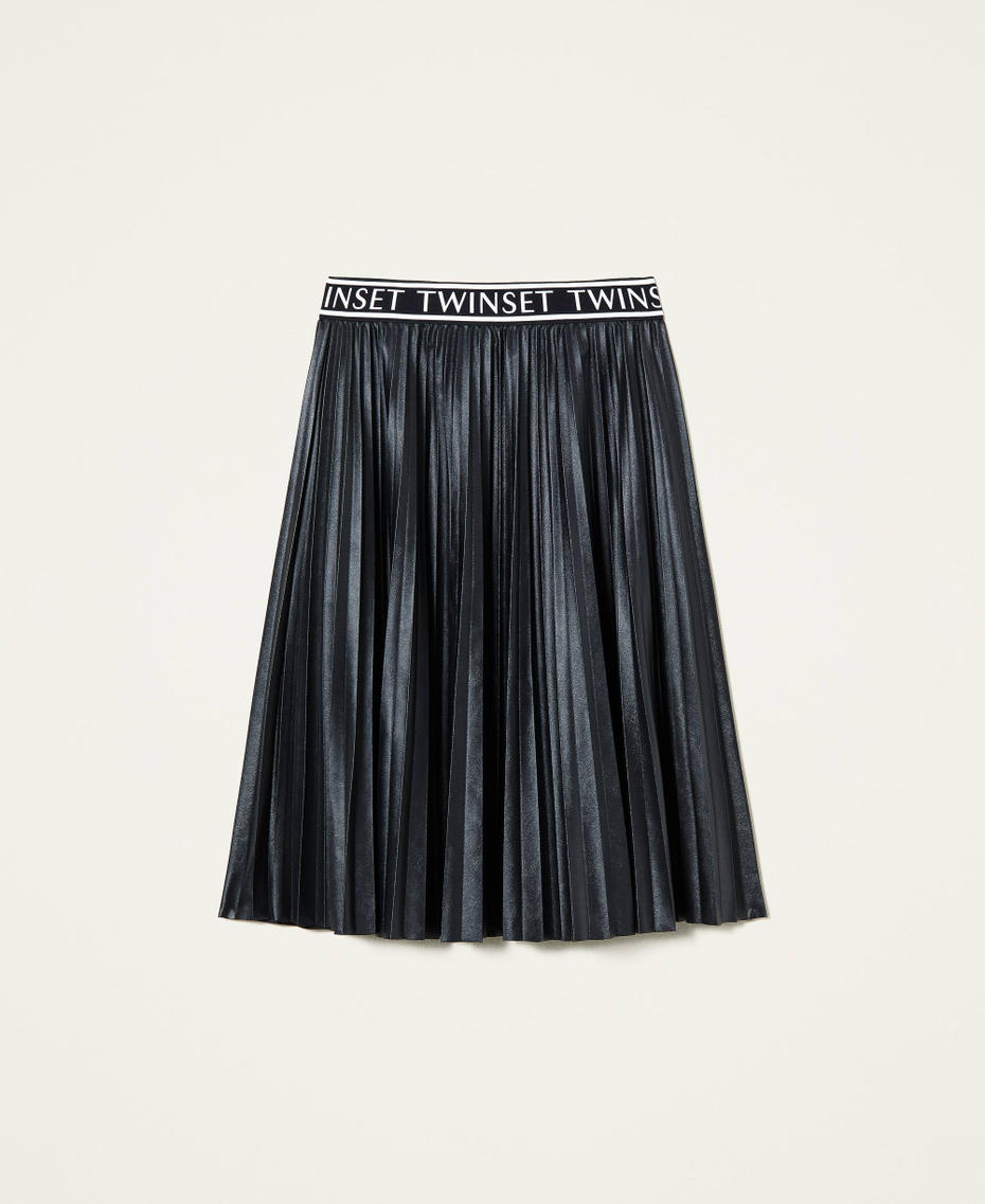 Jupe mi-longue pliss&eacute;e Noir Fille 212GJ248B-0S