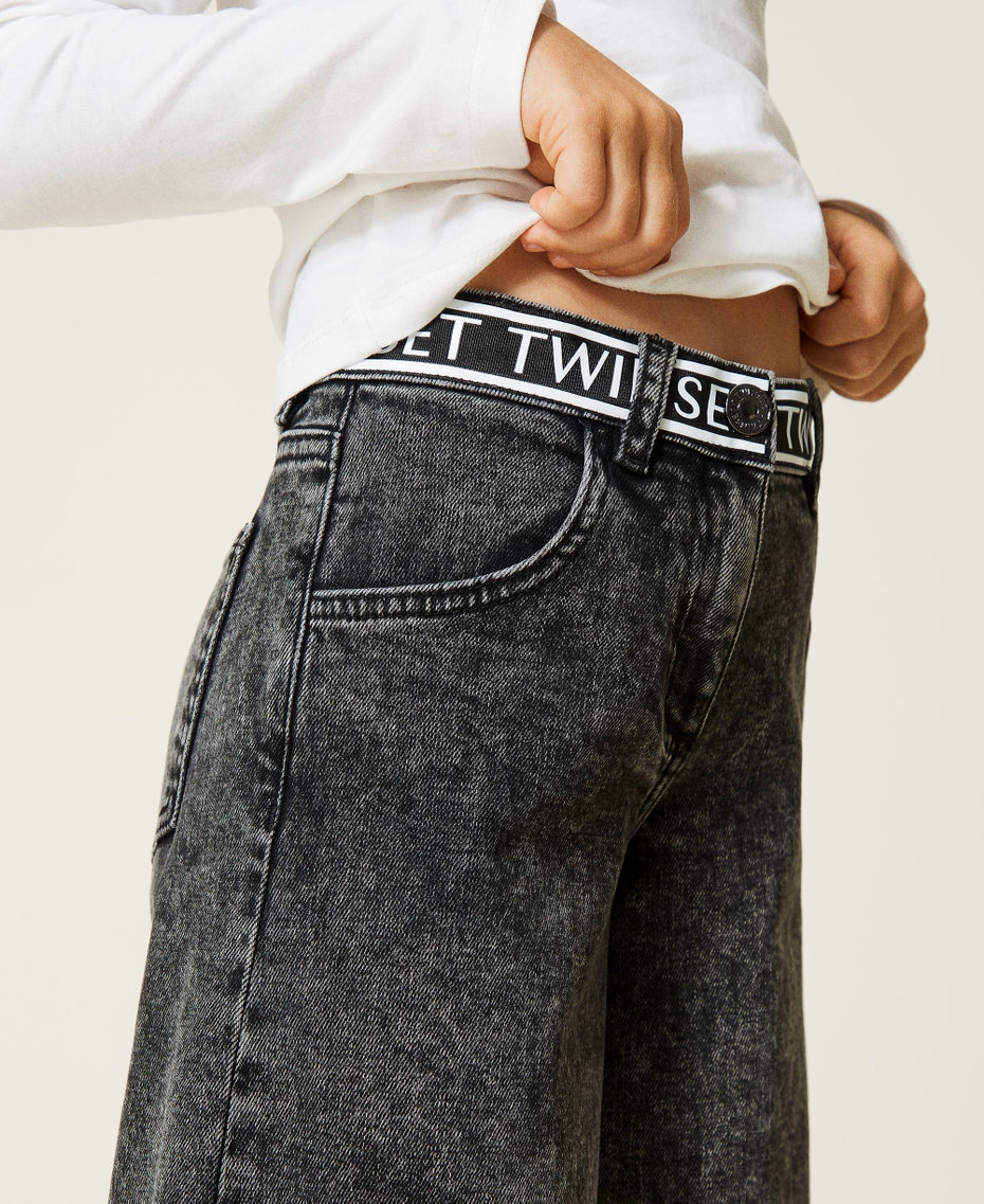Свободные прямые джинсы с логотипом Черный Девочка 212GJ250A-04