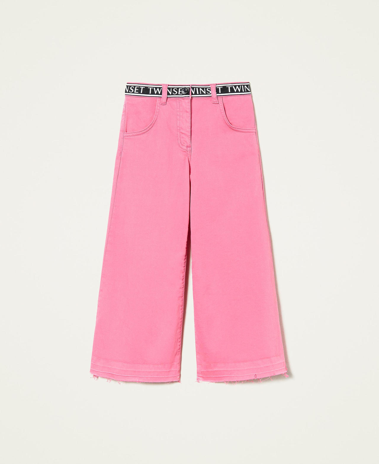 Свободные прямые брюки с логотипом Пунцовый Розовый Девочка 212GJ2510-0S