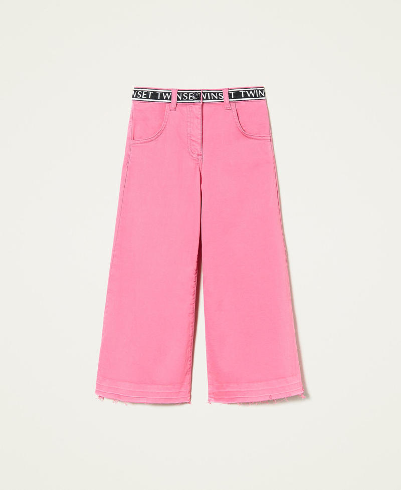 Свободные прямые брюки с логотипом Пунцовый Розовый Девочка 212GJ2510-0S