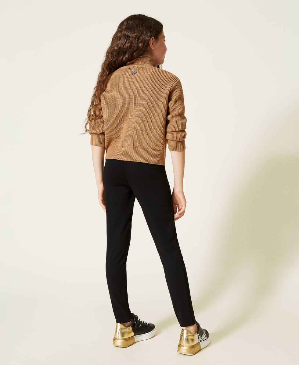 Leggings con botones y logotipo Negro Ni&ntilde;a 212GJ2532-03