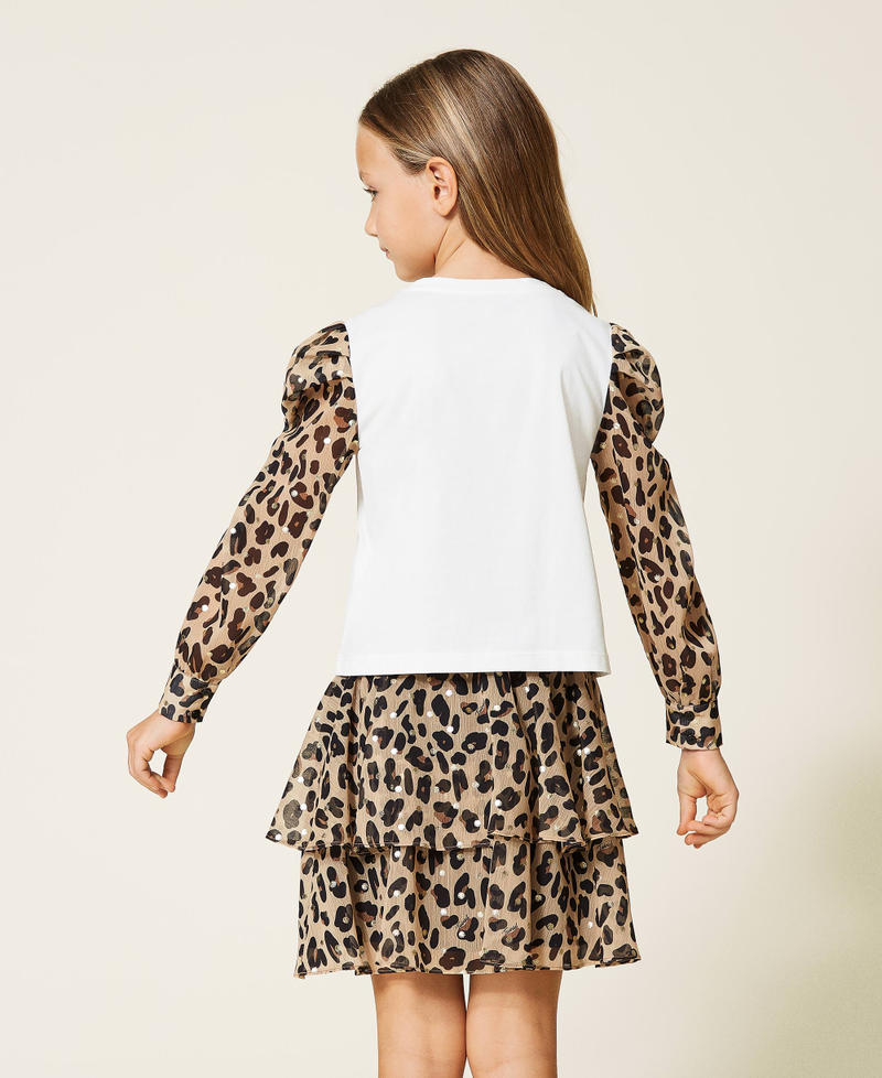 Animal print blouse and skirt Marzipan Leopard Spot Print Girl 212GJ2602-03
