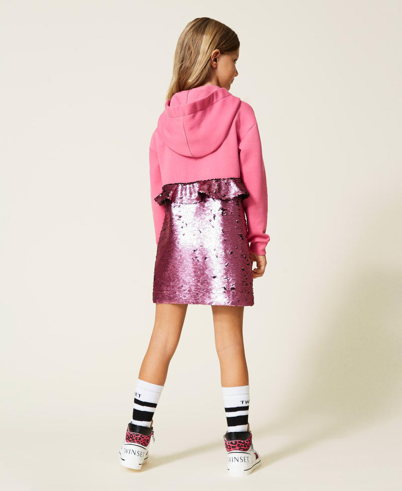 Scuba fabric and full sequin dress Girl, Pink | TWINSET Milano
