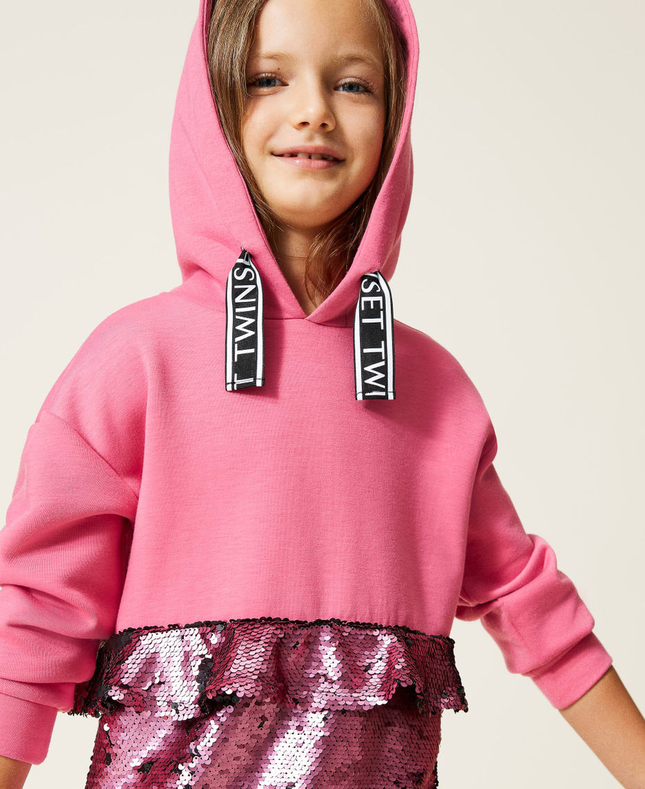 Abito in tessuto scuba e full paillettes Carmine Rose Bambina 212GJ2630-05