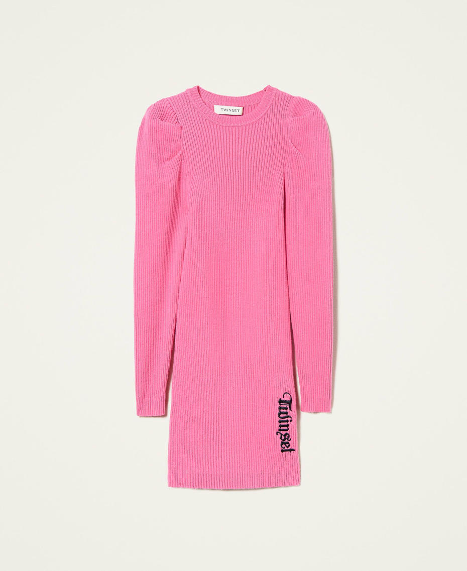 Geripptes Kleid mit Logo Carmine Rose M&auml;dchen 212GJ3014-0S