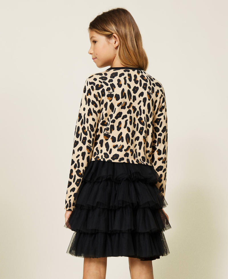 Animal print cardigan and jumper “Irish Cream” Hazelnut Leopard Print Girl 212GJ3053-03