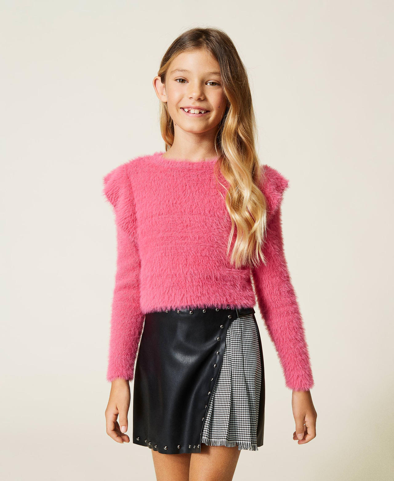 Pullover mit Volants Carmine Rose M&auml;dchen 212GJ3080-02