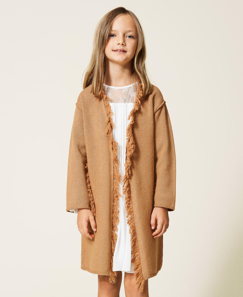Maxi cardigan con frange deals