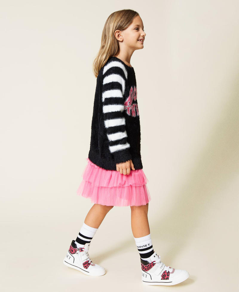 Maxi jumper with inlay Rockers Jacquard Black Girl 212GJ3640-02