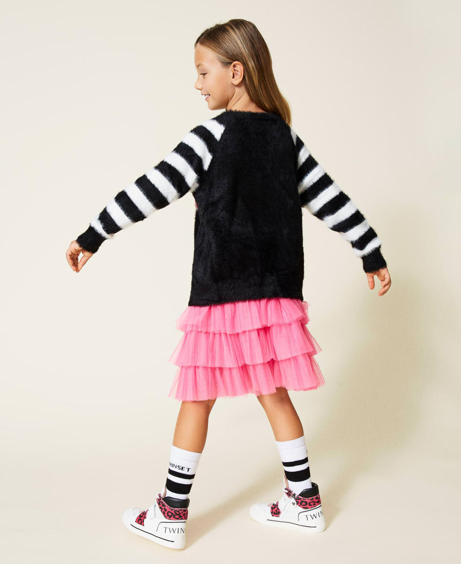 Maxi jumper with inlay Rockers Jacquard Black Girl 212GJ3640-03