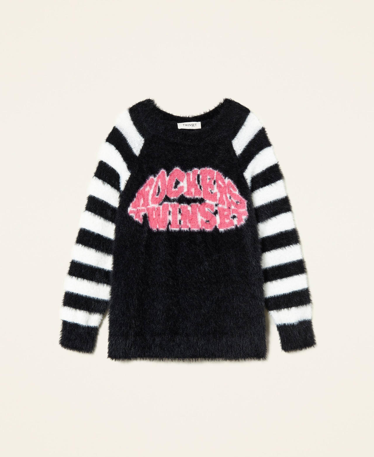 Maxi jumper with inlay Rockers Jacquard Black Girl 212GJ3640-0S