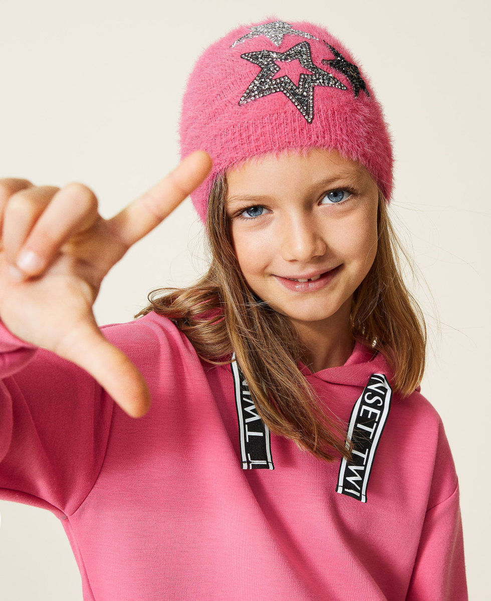 Bonnet avec &eacute;toiles Carmine Rose Fille 212GJ4918-0S