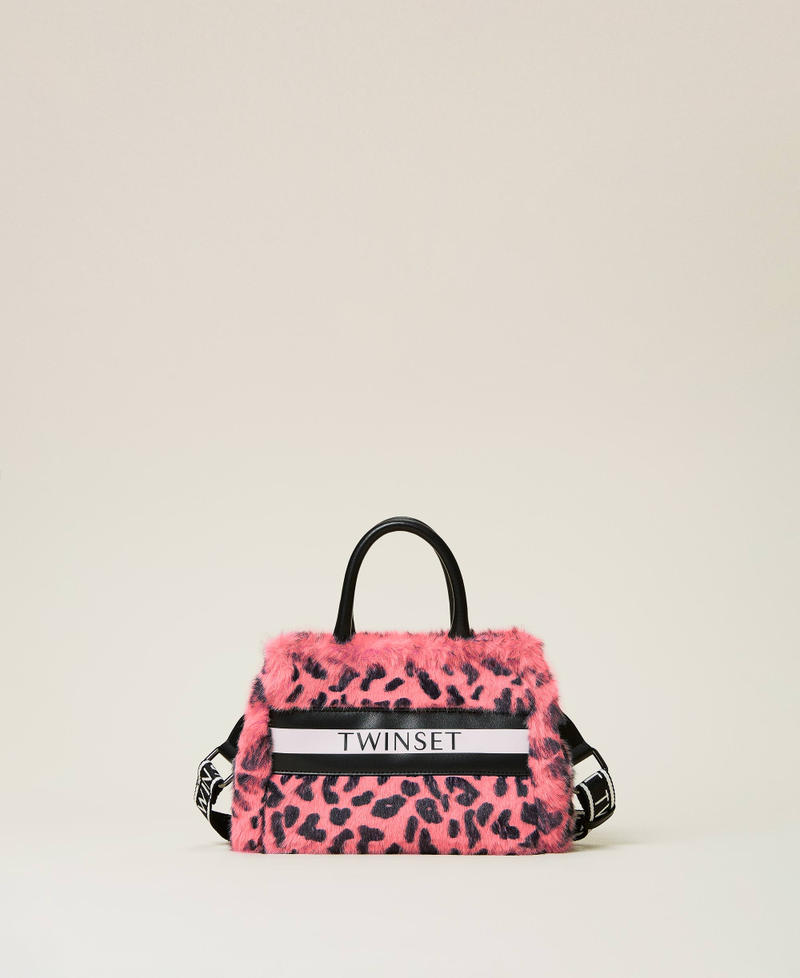 Animal print bag with logo Carmine Rose Leopard Spot Girl 212GJ7943-01