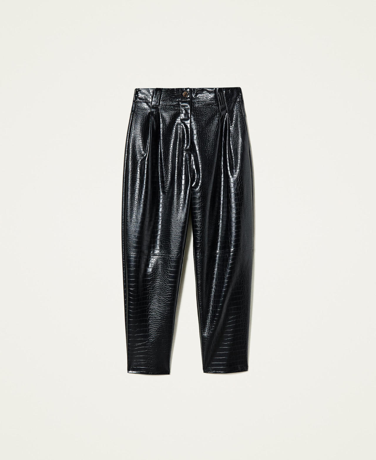 Pantalon avec imprimé croco Noir Femme 212LI2EBB-0S