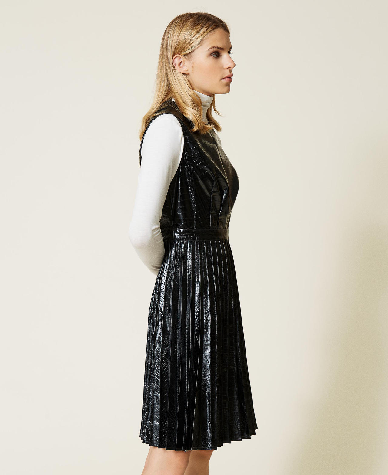 Платье с крокодиловым принтом Черный женщина 212LI2EDD-02