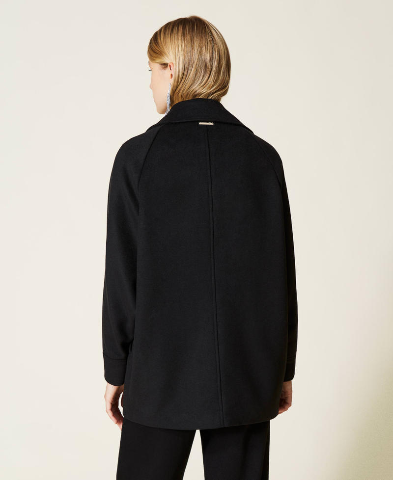Double breasted wool cloth caban Black Woman 212LI2KGG-04