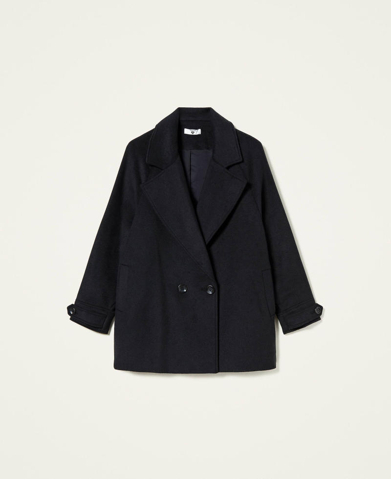 Double breasted wool cloth caban Black Woman 212LI2KGG-0S