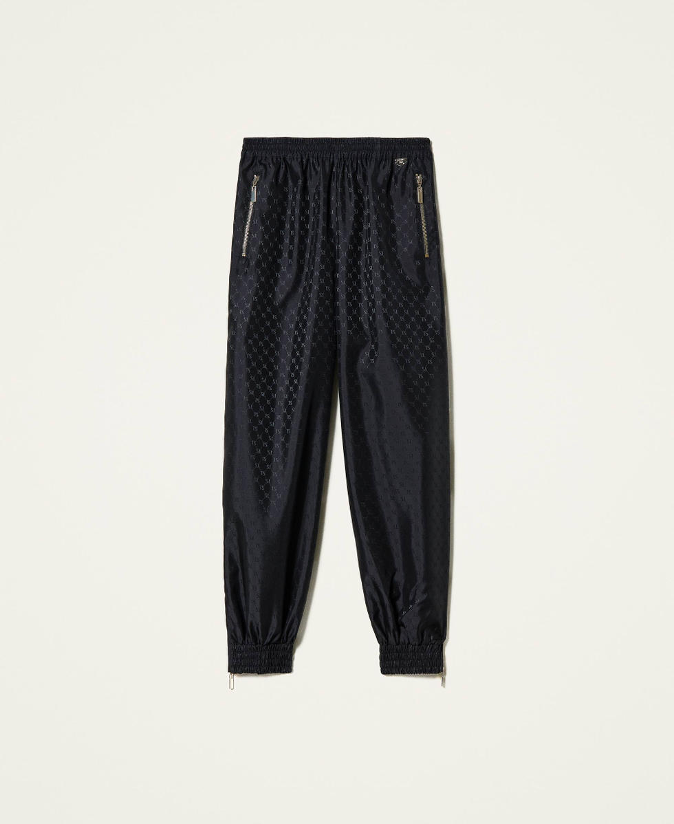 Joggers with logo all over Black Woman 212LI2LAA-0S