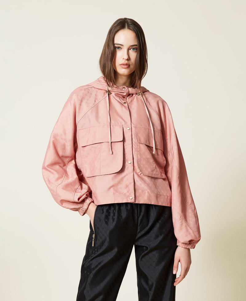 Jacket with logo and maxi pockets Misty Rose Woman 212LI2LBB-01