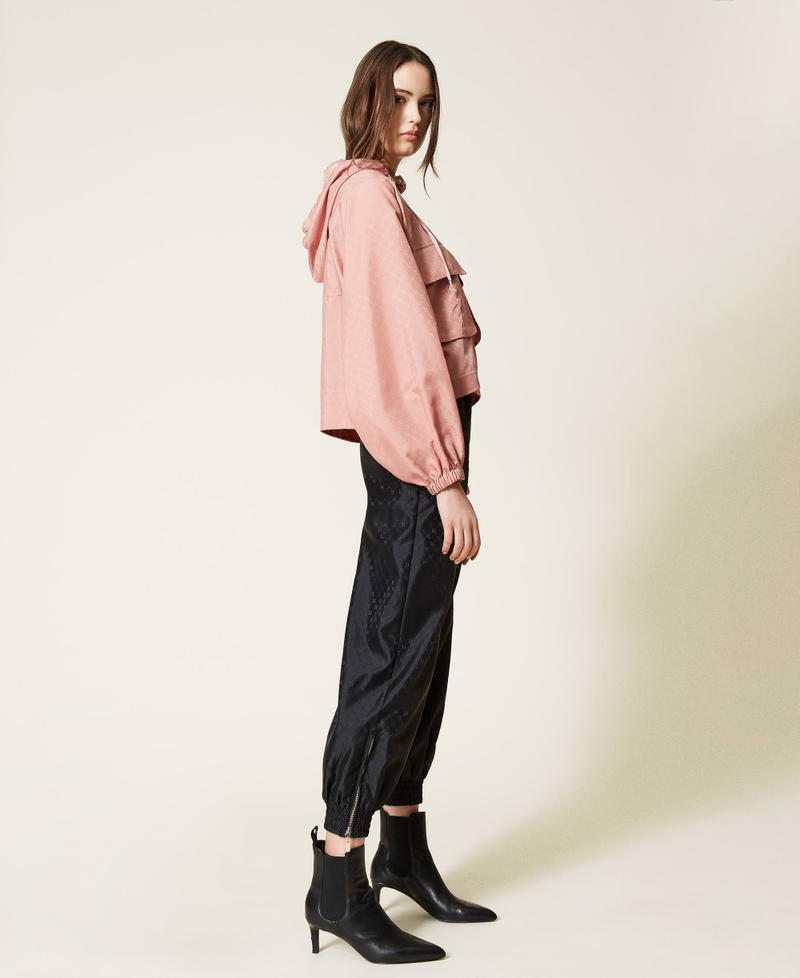 Jacket with logo and maxi pockets Misty Rose Woman 212LI2LBB-02