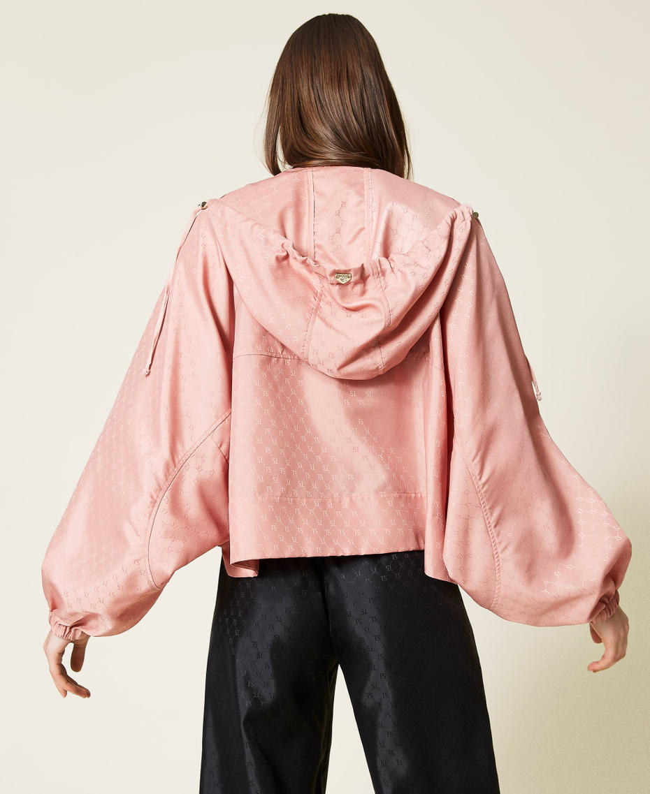 Jacket with logo and maxi pockets Misty Rose Woman 212LI2LBB-04