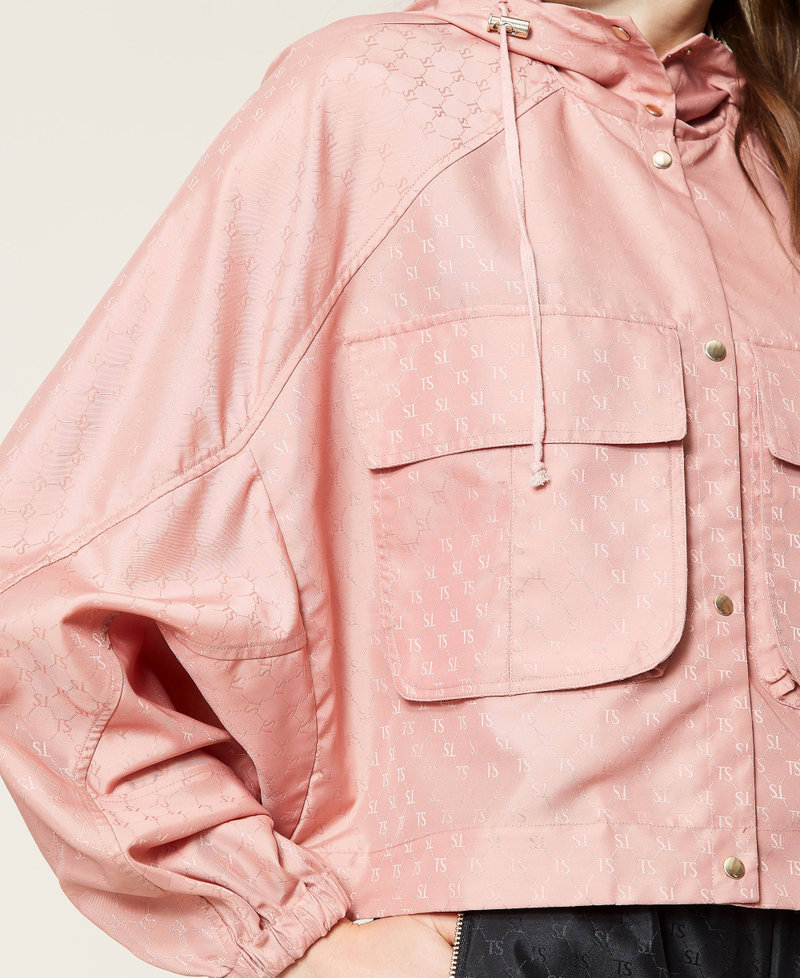 Jacket with logo and maxi pockets Misty Rose Woman 212LI2LBB-05