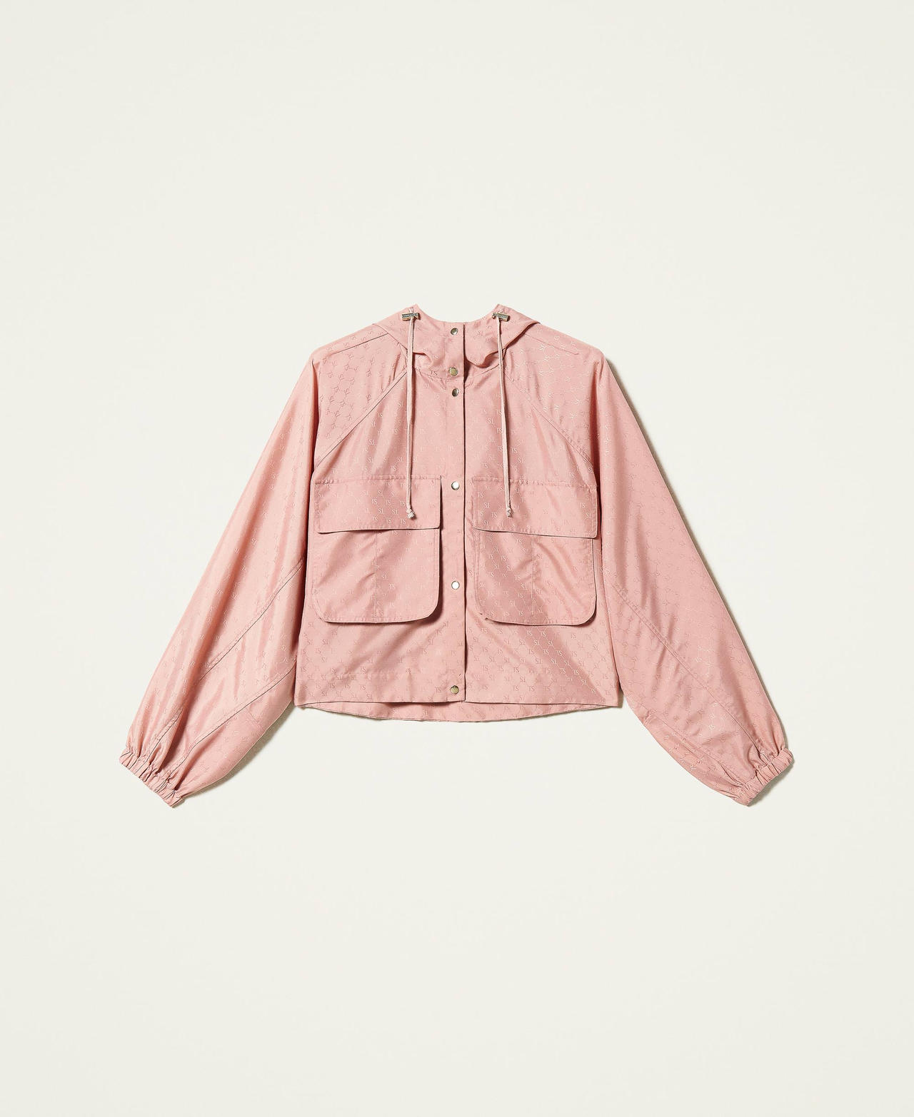 Jacket with logo and maxi pockets Misty Rose Woman 212LI2LBB-0S