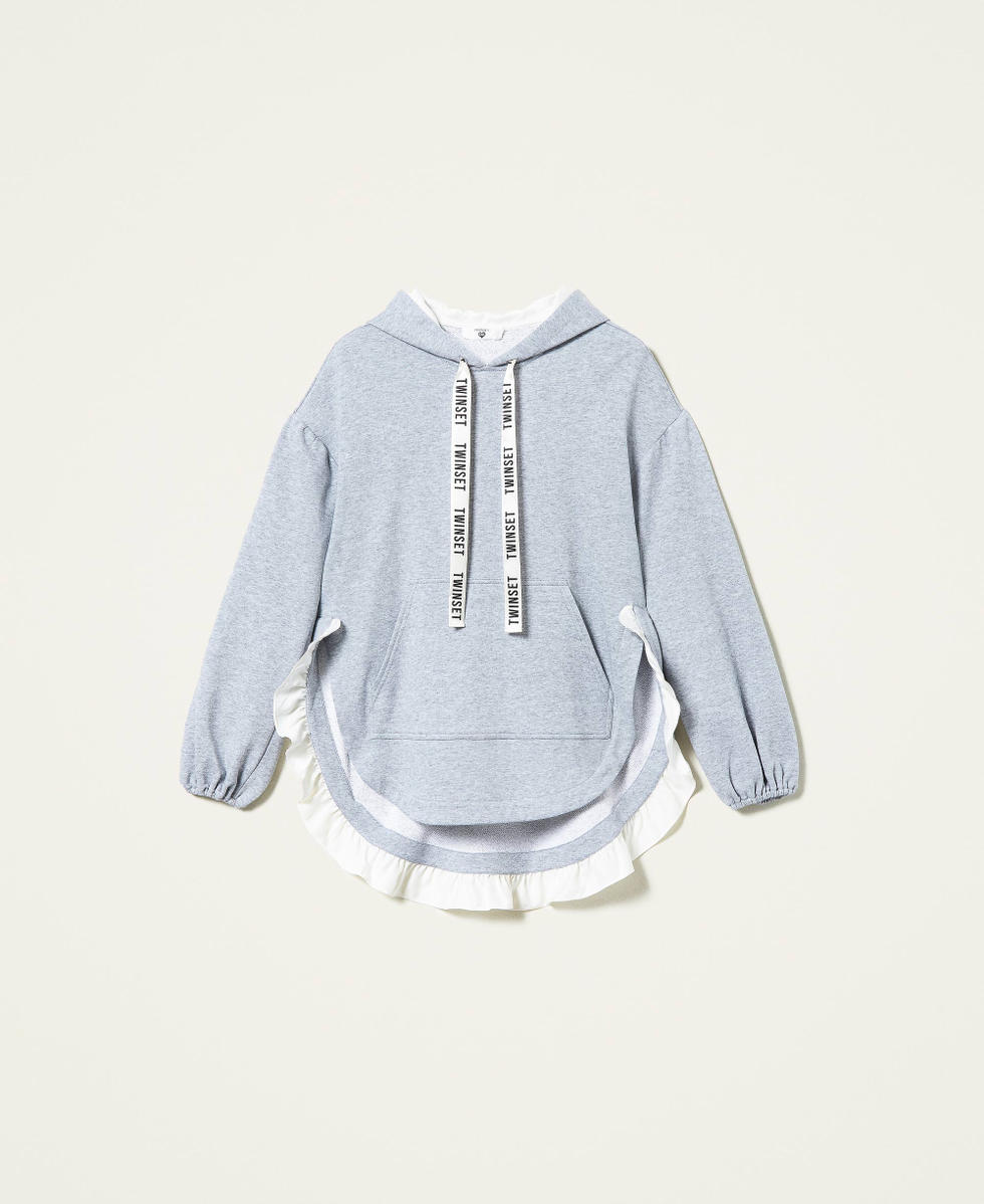 Felpa melange con cappuccio Donna Grigio TWINSET Milano