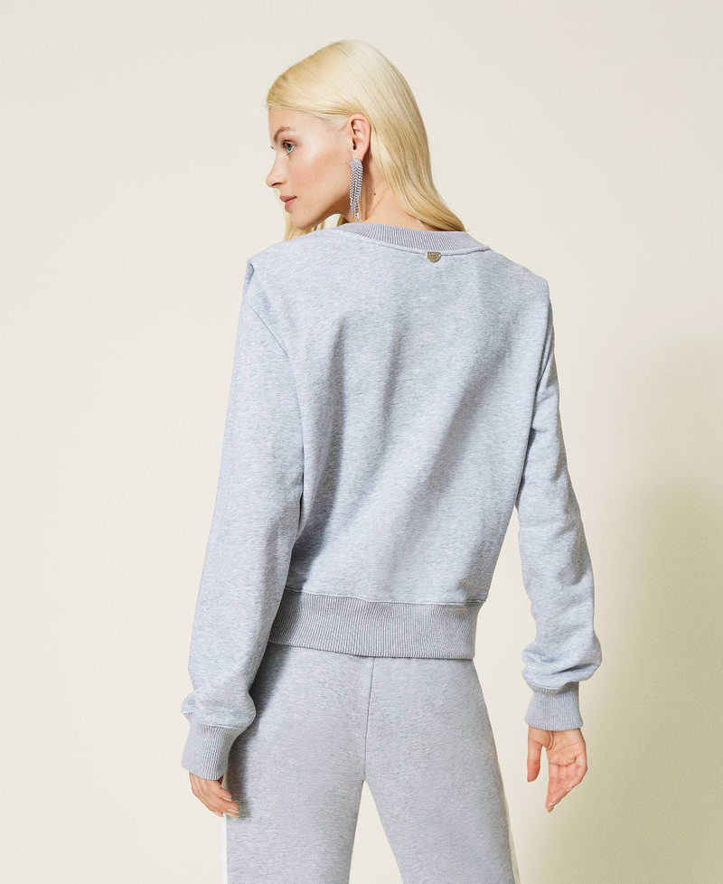 Sweatshirt with shoulder pads Melange Grey Woman 212LI2TAA-03