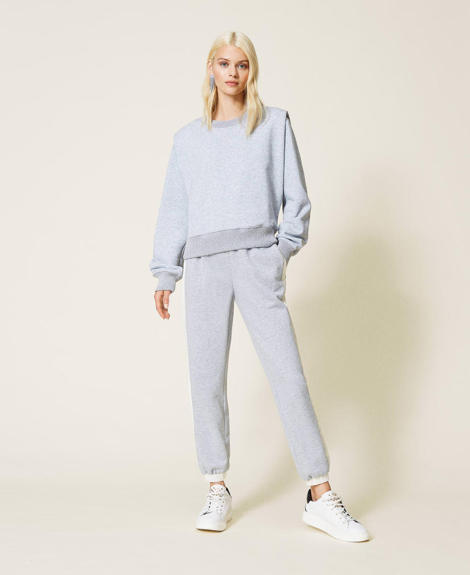 Felpa con spalline Grigio Mélange Donna 212LI2TAA-0T