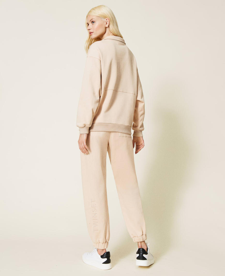 Logo sweatshirt and joggers "Light Tan&rdquo; Beige Woman 212LI2TBB-04
